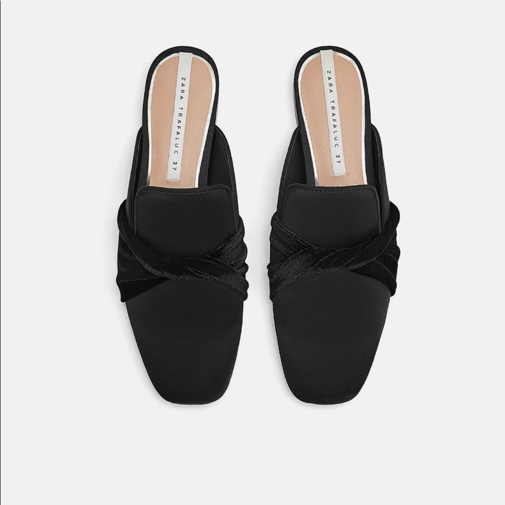 Zara Black Mules With Knot